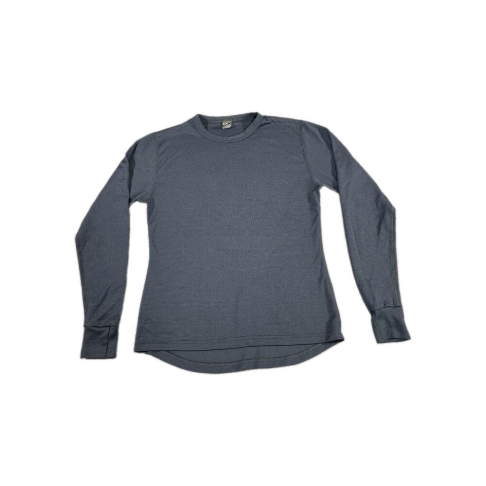 L.L.Bean Women's Sz S Heather Gray Long Sleeve Crew Neck Top Made In USA C2